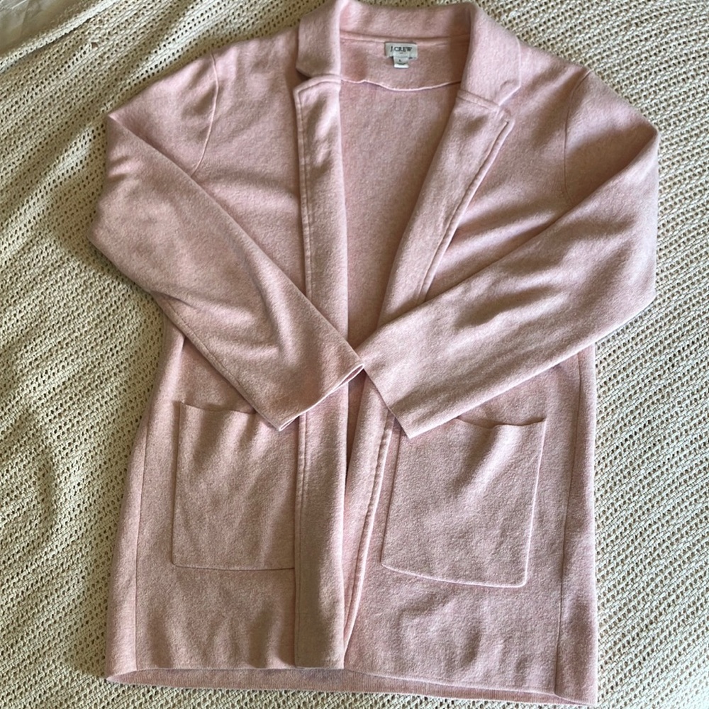J. Crew Women's Blush Pink Open Cardigan